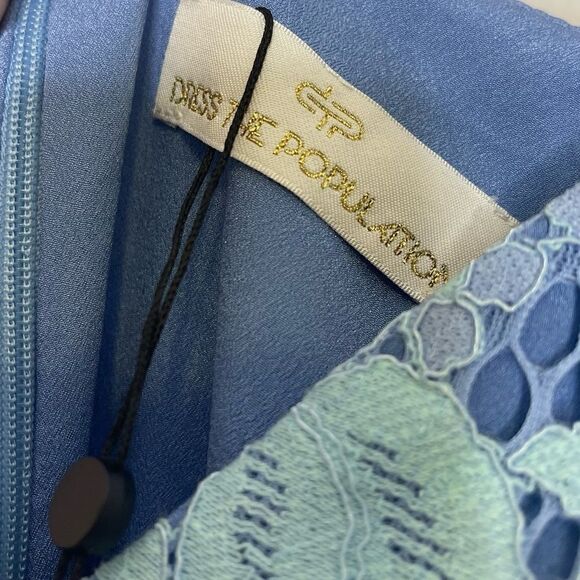 Dress the Population Chantal Summer Sky Floral Lace Dress S - Picture 3 of 5